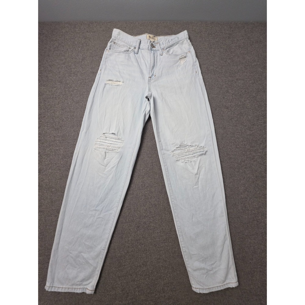 Madewell The Slouchy Boy Jeans Womens 24 Blue Denim Light Wash Distressed Grunge